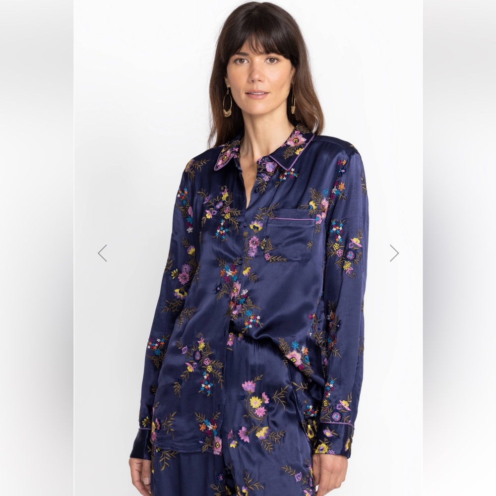 Johnny Was Misty Rayon Button Down Shirt
